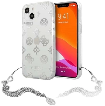 Панель Guess Peony Chain Collection для Apple iPhone 13 mini Silver (3666339024956)