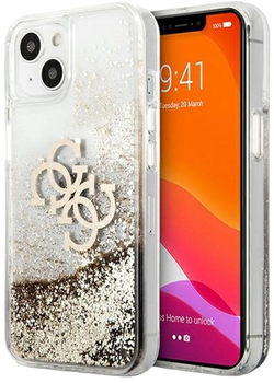 Панель Guess 4G Big Liquid Glitter для Apple iPhone 13 mini Gold (3666339024635)