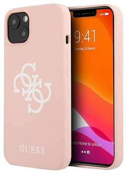 Etui plecki Guess Silicone 4G Logo do Apple iPhone 13 mini Pink (3666339024314)