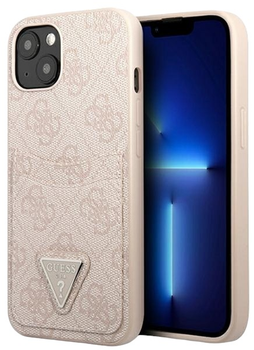 Панель Guess 4G Triangle Logo Cardslot для Apple iPhone 13 mini Pink (3666339047726)