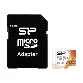 Карта памяти Silicon Power 256Gb microSDXC U3 A1 V30 Superior Color 100R/80W + adapter (SP256GBSTXDU3V20AB) (160301)