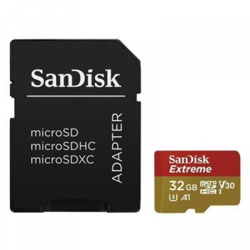 Карта памяти SanDisk 32GB microSDHC V30 A1 UHS-I U3 4K Extreme (SDSQXAF-032G-GN6MA) (160086)