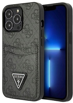 Etui plecki Guess 4G Triangle Logo Cardslot do Apple iPhone 13 Pro Max Black (3666339048198)