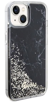 Etui plecki Guess Liquid Glitter Marble do Apple iPhone 14 Black (3666339127282)