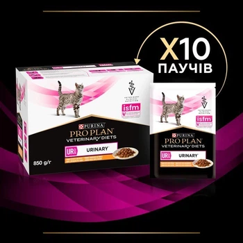 Purina Veterinary Diets UR St/Ox Urinary вологий корм з куркою для котів при сечокам'яній хворобі (85г х 10)