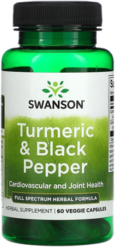 Дієтична добавка Swanson Full Spectrum Turmeric & Black Pepper 60 капсул (0087614116136)