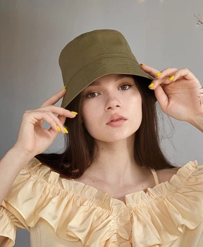 Женская летняя панама с опущенными полями D.Hats цвет хаки
