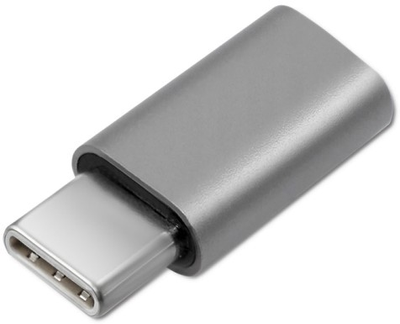Адаптер Qoltec USB Typ-C - Micro USB-B сірий (5901878504780)