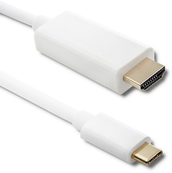 Kabel Qoltec USB Typ-C - HDMI A 4K Alternate mode 1 m biały (5901878504148)