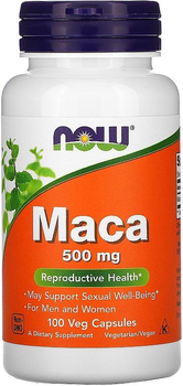 Suplement diety Now Foods Maca 500 mg 100 kapsułek Żródło Energii (733739047212)
