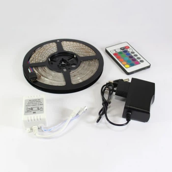 Світлодіодна стрічка SMD 5050 RGB LED 5 м IP65 з пультом та блоком живлення USB, 5м, Стрічка світлодіодна 5050