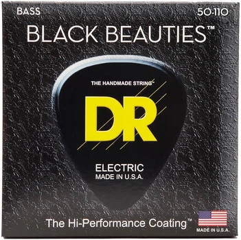 Струны для бас-гитары DR STRINGS BLACK BEAUTIES BASS - HEAVY (50-110)