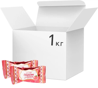 Цукерки Пригощайся Персик з горіхом 1 кг (4820022711687)