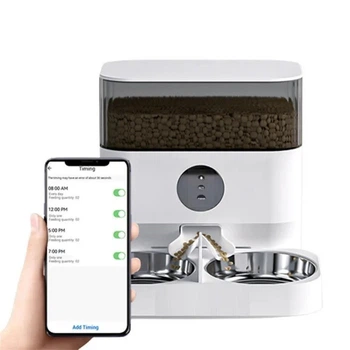 Годівниця для котів та собак автоматична Pet Life DU7L-WH WiFi 7,0л. з двома тарілками Біла