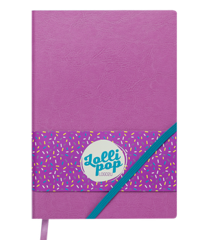Блокнот діловий BM.295103-10 LOLLIPOP LOGO2U, А5, 96 арк, клітинка, обкладинка штуч шкіра, рожев(50)