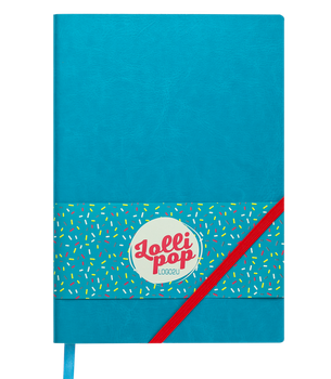 Блокнот діловий BM.295103-06 LOLLIPOP LOGO2U, A5, 96 арк, клітинка, обкладинка штуч шкіра, бірюз(50)
