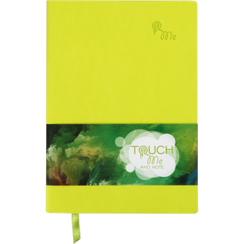 Блокнот діловий BM.295002-15 TOUCH ME А5, 96 арк, чистий, обкладинка штучна шкіра, салатовий (50)