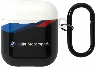 Etui CG Mobile BMW do AirPods 1 / 2 Czarny Przezroczysta pokrywka (3666339089658)