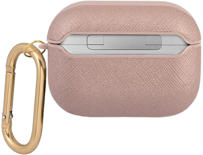 Etui CG Mobile Guess Saffiano Script Metal Collection do AirPods Pro Różowy (3666339009823)