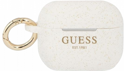 Чохол CG Mobile Guess Silicone Glitter для AirPods Pro White (3666339010249)