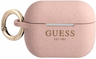 Etui CG Mobile Guess Silicone Glitter do AirPods Pro Różowy (3666339010218)
