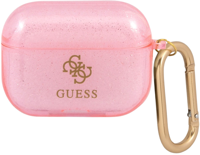 Etui CG Mobile Guess Glitter Collection do AirPods Pro Różowy (3666339009946)