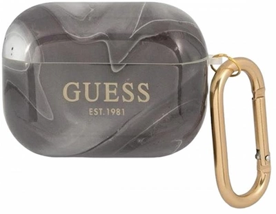 Etui CG Mobile Guess Marble Collection do AirPods Pro Czarny (3666339010157)
