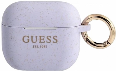 Etui CG Mobile Guess Silicone Glitter do AirPods 3 Fioletowy (3666339010317)