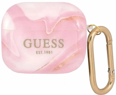 Etui CG Mobile Guess Marble Collection do AirPods 3 Różowy (3666339010195)