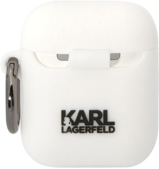 Чохол CG Mobile Karl Lagerfeld Silicone Karl Head 3D для AirPods 1 / 2 White (3666339087838)