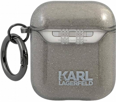 Etui CG Mobile Karl Lagerfeld Glitter Choupette do AirPods 1 / 2 Czarny (3666339009106)