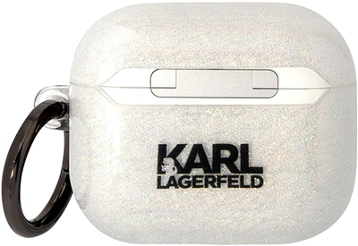 Etui CG Mobile Karl Lagerfeld Glitter Karl & Choupette do AirPods 3 Przezroczysty (3666339088125)