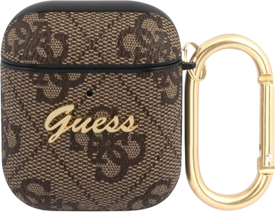 Чохол CG Mobile Guess 4G Script Metal Collection GUA24GSMW для AirPods 1 / 2 Brown (3666339009724)