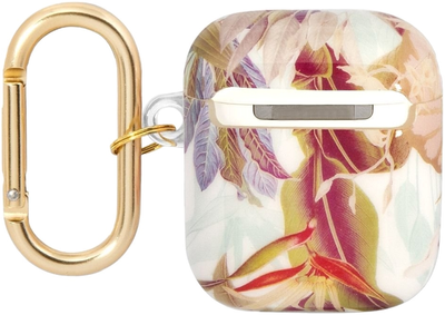 Etui CG Mobile Guess Flower Strap Collection GUA2HHFLU do AirPods 1 / 2 Fioletowy (3666339041908)