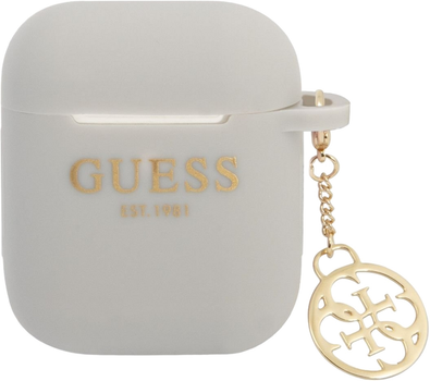 Etui CG Mobile Guess Silicone Charm 4G Collection GUA2LSC4EG do AirPods 1 / 2 Szary (3666339039301)