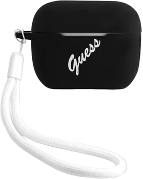 Etui CG Mobile Guess Silicone Vintage GUACAPLSVSBW do AirPods Pro Czarny-Biały (3700740495520)
