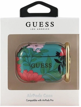 Etui CG Mobile Guess Flower Collection GUACAPTPUBKFL01 do AirPods Pro Zielony (3700740475256)