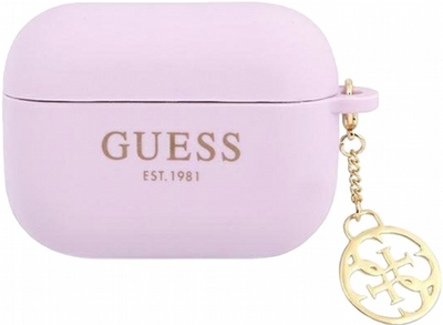 Etui CG Mobile Guess Silicone Charm 4G Collection GUA3LSC4EU do AirPods 3 Fioletowy (3666339039295)
