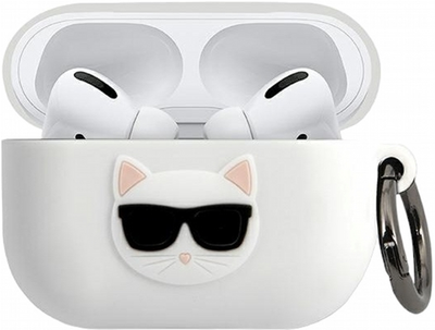 Etui CG Mobile Karl Lagerfeld Silicone Choupette KLACAPSILCHWH do Apple AirPods Pro Biały (3700740494479)
