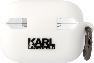 Etui CG Mobile Karl Lagerfeld Silicone Karl Head 3D KLAP2RUNIKH do Apple AirPods Pro 2 Biały (3666339099244)