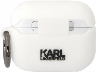 Etui CG Mobile Karl Lagerfeld Silicone Choupette Head 3D KLAPRUNCHH do AirPods Pro Biały (3666339087937)