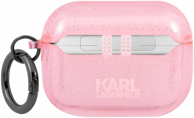 Etui CG Mobile Karl Lagerfeld Glitter Karl`s Head KLAPUKHGP do AirPods Pro Różowy (3666339030322)