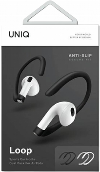 Тримачі Uniq Loop Dual Pack Sports Ear Hooks для AirPods White/Black (8886463679807)