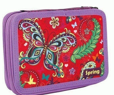 Пенал без наповнення Spring 2 відділення Різнобарвний 19.5*13*3.7 см Cool For School