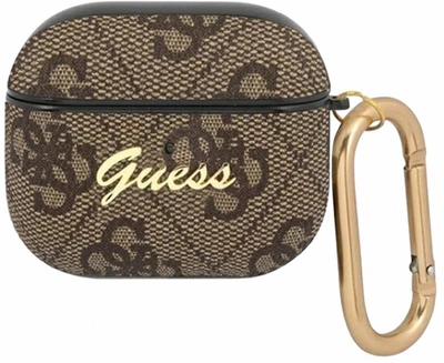 Etui CG Mobile Guess 4G Script Metal Collection do AirPods 3 Brązowy (3666339009748)