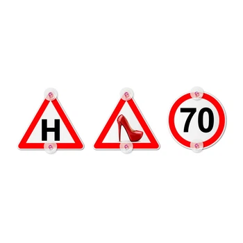 Набор табличек в авто для начинающего водителя ученика Н, 70 и Туфелька на присосках съемный