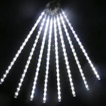 Новогодняя LED гирлянда штора Сосульки 8шт, 3х0,5м, 220V, IP44 Холодный белый