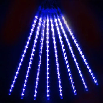 Новогодняя LED гирлянда штора Сосульки 8шт, 3х0,5м, 220V, IP44 Синий