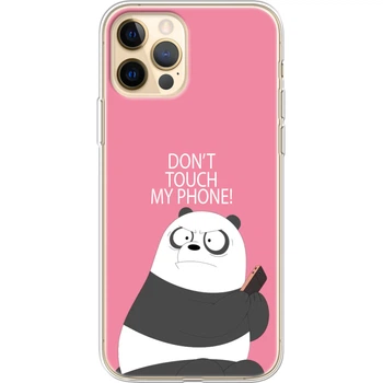 Силиконовый Чехол с Картинкой для iPhone 12 Pro Max Принт (Панда, Не Трогай Мой Телефон) (41085-ysm2425)