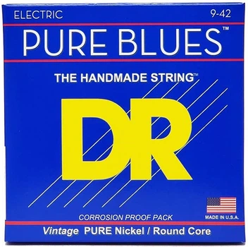 Струны для электрогитары DR STRINGS PURE BLUES ELECTRIC GUITAR STRINGS - LIGHT (9-42)